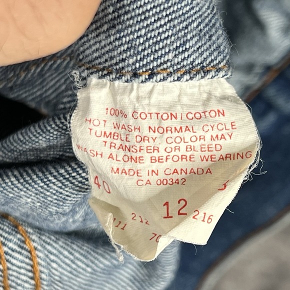 VINTAGE Levis Jacket Mens 40 Denim Trucker Type 3 70506-0216 Made in Canada 80s - Picture 7 of 9